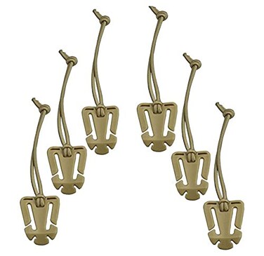 Jadedragon Multipurpose Tactical 360 Rotation DRing ClipsLocking CarabinerHydration Tube ClipsElastic String Strap Management Tool for MOLLE Webbing Attachment Backpacks KTan