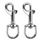 QWORK Stainless Steel Trigger Clips Clasp with Swivel Joints for Dog Leads Keyring Carabiner 2 Pack