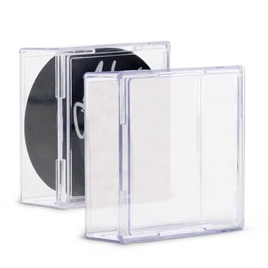 BCW Hockey Puck Display Case Crystal Clear Stackable Puck Holder with 2Piece Snap Design Regulation Hockey Puck Case Display 2 ct