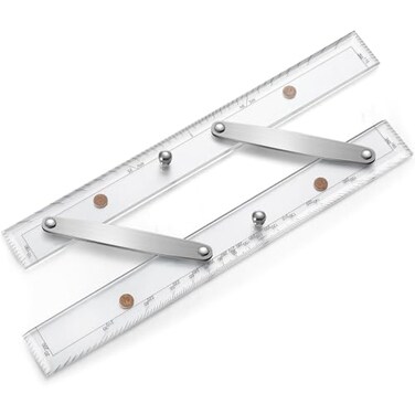Saysurey Parallel Ruler Marine Navigation Tool with Clear Scales Parallel Ruler with Brushed Aluminum Arms Nautical Charts Navigation Tools for Boat Ship Drawing12 Inch