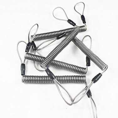 YYST 5 X Stainless Steel DIY Coil Lanyard Spring Lanyard Tool Lanyard Coil Tether