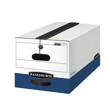 Bankers Box 12Pack HeavyDuty String Button File Storage Box FastFold Assembly Letter STORFILE 11111