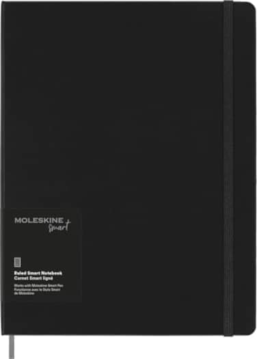 Moleskine Smart Notebook Smart Writing System Digital Notepad with Hard Cover Ruled Pages and Elastic Closure Size Extra Large 19 x 25 cm Colour Black