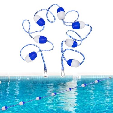 Beeplove 16ft 20ft Adjustable Pool Safety Rope with Floats Floating Pool Divider Sturdy Effective Visibility Easy to Install Floating Barrier for Inground Swimming Pools Separating Depth