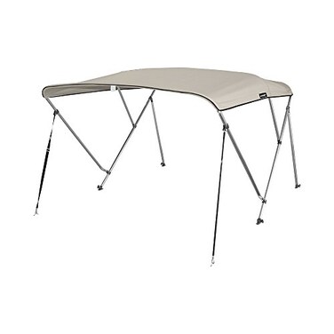 MSC 3 Bow 4 Bow Bimini Top Boat Cover with Rear Support Pole and Storage BootBeige 3 Bow 6L x 46 H x 6772 W