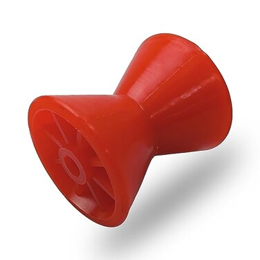 COLOFULWAY 4 Boat Trailer Roller Poly Bow Roller with Spoke fits 12 Shaft PolyurethaneRed