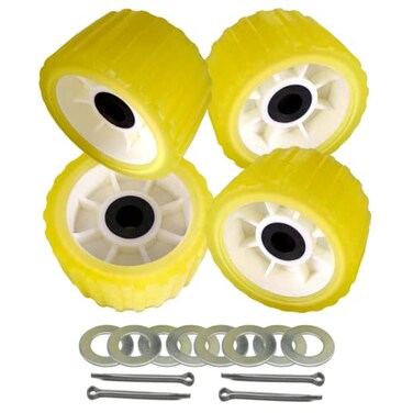 UANOFCN 4 Pcs 5 X 3 Boat Trailer Wobble Rollers Polyurethane Mounting Hole Diameter 45