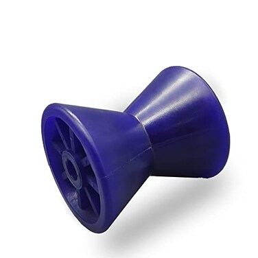 COLOFULWAY 4 Boat Trailer Roller Poly Bow Roller with Spoke fits 12 Shaft Solid PolyurethaneBlue