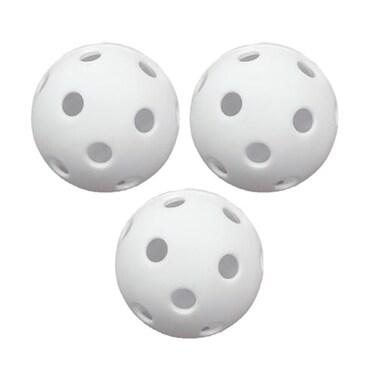 Champion Sports Plastic Golf Practice Balls 12 Pack White Durable Hollow Design Lightweight LimitedFlight Training Balls