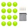 Bac-kitchen 12 Pack Plastic Golf Balls Practice Limited Flight Golf Training Ball Hollow Swing Practice with Mesh Drawstring Bag and Ball Tees for Backyard Driving Range or Outdoor Green 12