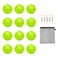 Bac-kitchen 12 Pack Plastic Golf Balls Practice Limited Flight Golf Training Ball Hollow Swing Practice with Mesh Drawstring Bag and Ball Tees for Backyard Driving Range or Outdoor Green 12