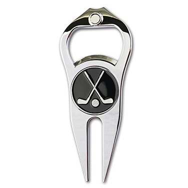 GOLTERS Golf Divot Repair Tool with Ball Marker a Unique and MultiFunctional Golf Accessory Nickel Black