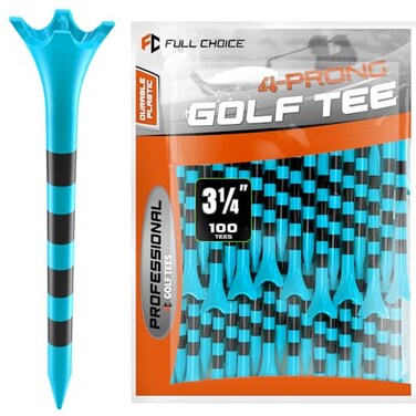 Full Choice 100 Pack 314 Plastic Golf Tees Enhanced Durability Stability Engineered to Minimize Friction and Side Spin