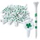 NorthPointe Golf Tees Plastic Combo Length Pack of 50 Includes 40 Count 3 Plastic Golf Tees 10 Count 1 Plastic Short Tees for Irons Hybrids Par Threes Four Leaf CloverShamrock