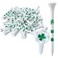 NorthPointe Golf Tees Plastic Combo Length Pack of 50 Includes 40 Count 3 Plastic Golf Tees 10 Count 1 Plastic Short Tees for Irons Hybrids Par Threes Four Leaf CloverShamrock