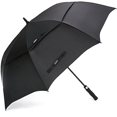 G4Free 47 Inch Automatic Open Golf Umbrella Extra Large Oversize Double Canopy Vented Windproof Waterproof Stick Umbrellas Black
