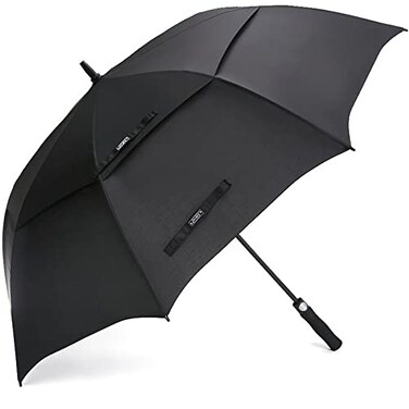 G4Free 4754626872 Inch Automatic Open Golf Umbrella Extra Large Oversize Double Canopy Vented Windproof Waterproof Stick Umbrellas Black