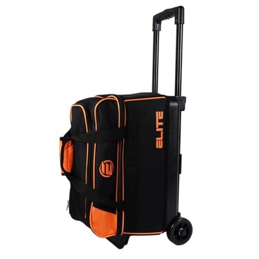 ELITE Basic Double Roller Bowling Ball Bag With Wheels GraffitiStyle Design Durable Bowling Bags With Ample Storage Orange