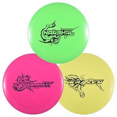 Infinite Discs Divergent Discs 3Disc Beginner Disc Golf Starter Set Putter Midrange and Driver Disc Max Grip Set for Beginners