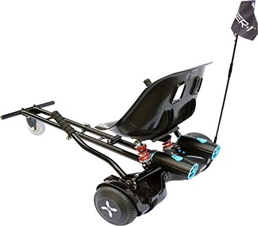 Hover-1 Hover1 Raptor1 Buggy Hoverboard Attachment Turbo LED Lights Compatible with All 65 8 Hoverboards HandOperated Rear Wheel Control Adjustable Frame Easy Install Hoverboard Go Kart