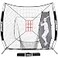 AOLIGEIJS 7X7 Baseball Softball Practice NetPitching NetBatting Netwith Baseball TeeBonus Strike Zone and Bow Framefor HittingPitching Catching Black Net Batter Dummy