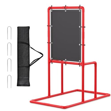 Olpchee Baseball Strike Zone Target for Plastic Balls Compatible with Wiffle Ball and Blitzball Pitching Training Strike Zone Target Set Up and Assemble Easily Large Red