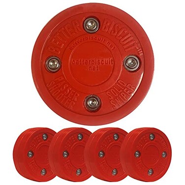 Better Biscuit The Solid Office Hockey Puck 4 Pack Red