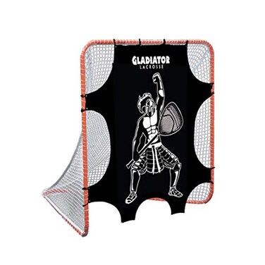 Gladiator Lacrosse Goal Target Shooter Beginner Intermediate Level Gladiator Design Black and White