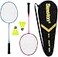 Senston Lightweight Beginner Badminton Set 2 Rackets 2 Shuttlecocks Carry Bag Pink and Blue
