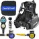 CRESSI Cressi Essential Scuba Diving Gear Package Complete with R1 BCD Donatello C2 Dive Computer AC2 Compact Regulator Set Fully Assembled Blue Reg M
