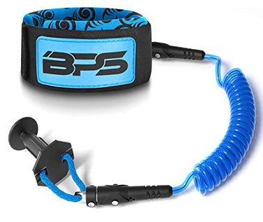 BPS PRO Bodyboard Coiled Arm Leash with Leash Plug for Boogieboard with Double Swivels Koru BlackBlue