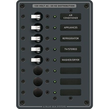 Blue Sea Systems 8059 AC 8 Position Panel Beige