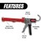 Newborn Octogun 208D DripFree Caulk Gun Integrated 4Sided Tooling Square 2Sided Scraper 121 Thrust Ratio Lightweight Plastic Design with Revolving Barrel