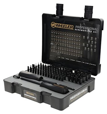 Wheeler Engineering 100Piece Professional Screwdriver Set with Durable Construction and Storage Case for Gunsmithing and Maintenance