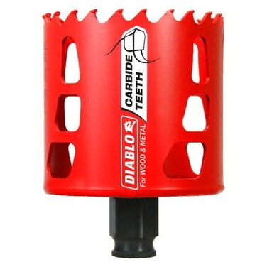 Diablo Carbide Teeth Hole Saw for Wood and Metal Fits with SnapLock Plus Mandrel System ToolFree Plug Ejection 21116 Diameter 238 Length DHS2125CT