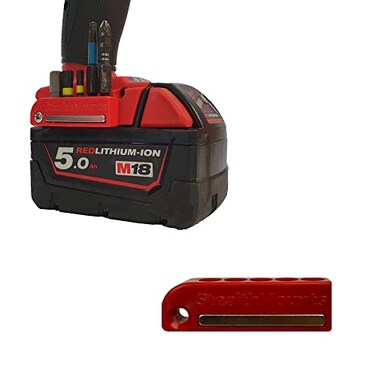 StealthMounts Magnetic Bit Holder for Milwaukee M18 1 Pack Red Made in UK
