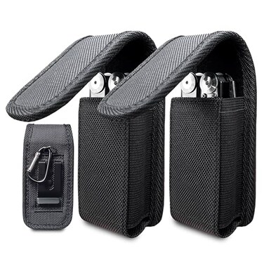 Maezar Multitool Sheath EDC Belt Pouch Organizer for MenTool Sheath Compatible with Leatherman Folding Tool Small Belt Tool Holster Holder with Clip and LoopMagnetic Closure 2Pack Black