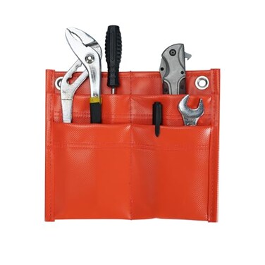 KUNN Firefighter 4Pocket Tool Pouch Inside Turnout Coat Bunker Pocket Durable Tool Organizer with 2Eyelet Orange