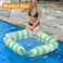 ROUSKY 2PCS Inflatable Pool Float Chair Lounge for Adults FloatingStripe Pattern Float Hammock for Pool Party Summer Water Fun GreenLight Blue