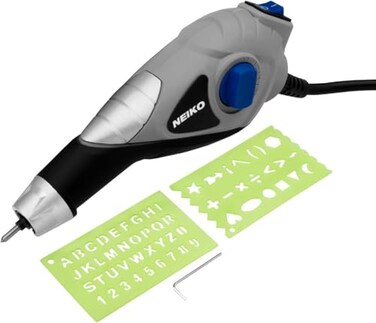 NEIKO 10576A Handheld Electric Engraver Tool Etching Tool 120V Tungsten Carbide Tip Electric Engraving Pen for Metal Wood Glass Plastic Engraving Machine Scriber Customizer Etcher Stencils