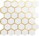 DICOFUN 1 Sheet Hexagon Peel and Stick Backsplash Tile Polished White Tile Look Mixed Gold Kitchen Backsplash Peel and Stick Wall Tiles