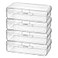 Thintinick 4 Pack Rectangular Clear Plastic Storage Containers Box with Hinged Lid for Beads and Other Small Craft Items 8 x 47 x 23 inch