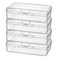 Thintinick 4 Pack Rectangular Clear Plastic Storage Containers Box with Hinged Lid for Beads and Other Small Craft Items 8 x 47 x 23 inch