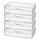 Thintinick 4 Pack Rectangular Clear Plastic Storage Containers Box with Hinged Lid for Beads and Other Small Craft Items 8 x 47 x 23 inch