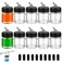HUBEST 10 Pack 22cc 34 OZ Airbrush Glass Bottles 30 Down Angle Adapter Assemblies Includes 10 Extra Storage Caps Siphon Feed Paint Jars Compatible with Master Iwata Dual Action Airbrush