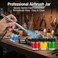 HUBEST 10 Pack 22cc 34 OZ Airbrush Glass Bottles 30 Down Angle Adapter Assemblies Includes 10 Extra Storage Caps Siphon Feed Paint Jars Compatible with Master Iwata Dual Action Airbrush