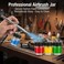 HUBEST 10 Pack 22cc 34 OZ Airbrush Glass Bottles 30 Down Angle Adapter Assemblies Includes 10 Extra Storage Caps Siphon Feed Paint Jars Compatible with Master Iwata Dual Action Airbrush