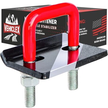 Vehiclex AntiRattle Hitch Tightener Clamp for 25 Receivers Galvanized HeavyDuty Stabilizer with 044 UBolt RustProof for Trailers Trucks