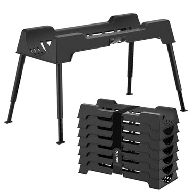 PAHTTO RV Sewer Hose Support 15FT HeavyDuty Camper Waste Hose Holder with 7 Foldable Sections Adjustable Stable Waste Drainage Support with Strap Stackable WeatherResistant Patent Pending