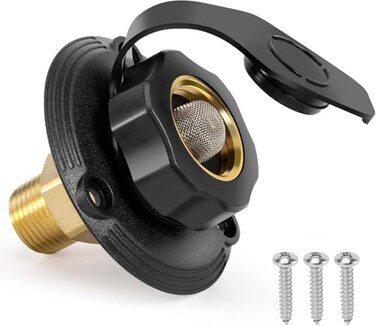 Marine Part Black Universal Direct Replacement RV Water Inlet